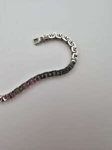 Zancan Bracciale uomo in argento 925 con pietre nere collezione hi-teck